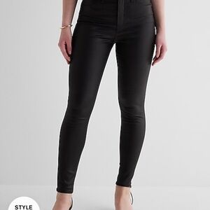EXPRESS Coated Black Skinny Jeans